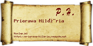 Prierava Hilária névjegykártya